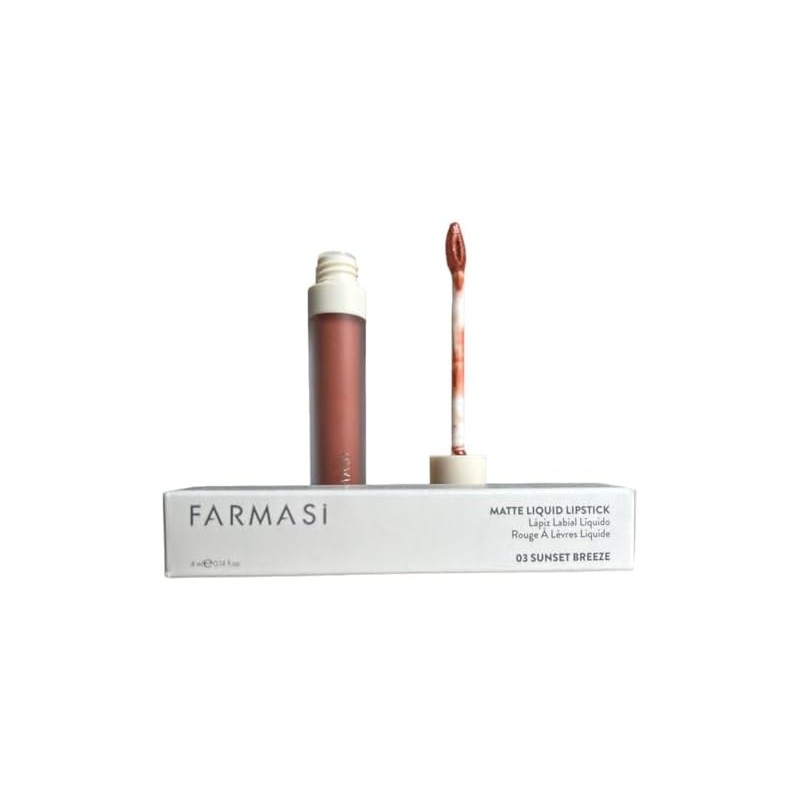 "FARMASI Pintalabios líquido mate 03 Sunset Breeze Waterproof, sin gluten,