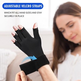 GENCAM Wrist Ice Pack Wrap for Hand Arthritis, Hand Ice Pack Glove for Arthritis, Hand Ice Pack Sleeve for Rheumatoid, Osteoarthritis, Carpal Tunnel Pain (Black)