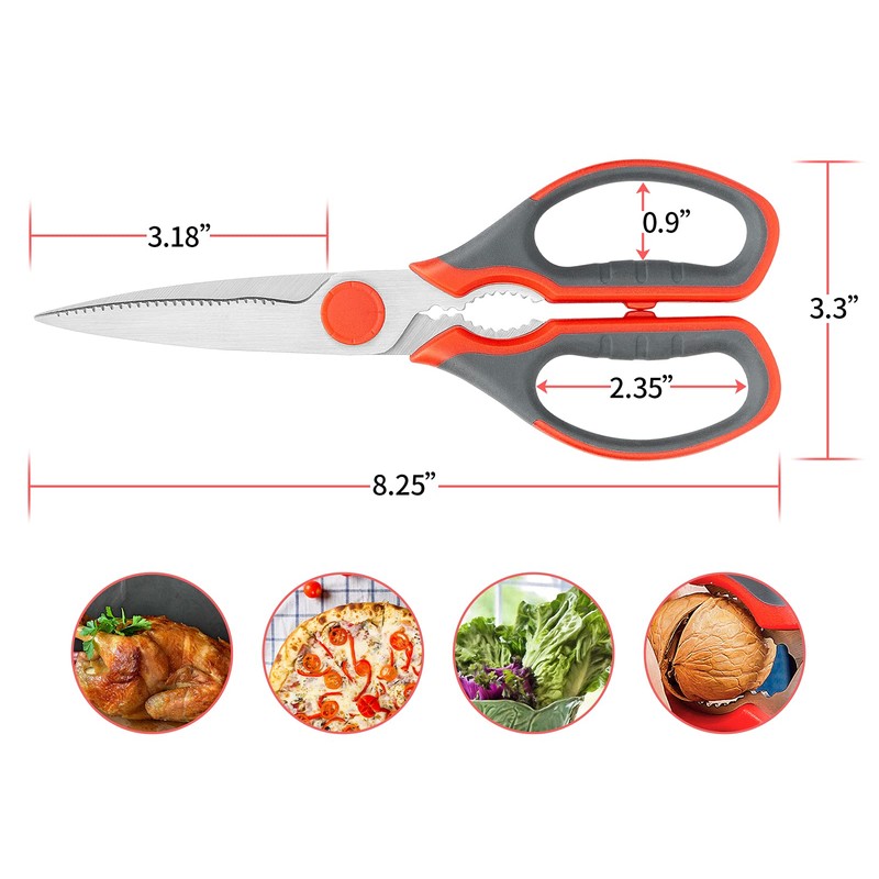 WELLSTAR Kitchen Scissors Multifunctional Meat and Vegetable Scissors for Household