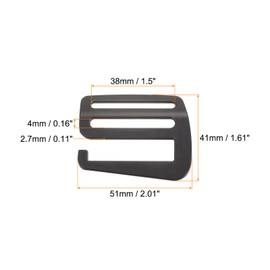 uxcell Metal G Hooks Webbing Buckles, 4Pcs 1.26" 32mm G-Hook Wave Buckle Adjuster Slide Buckle for Backpack Strap Webbing, Matte Black
