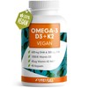 Omega-3 Vegan + D3 & K2 (90x), 1100mg Algae Oil