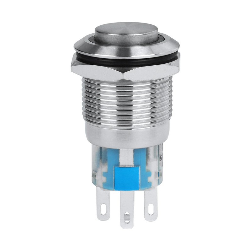 Larcele JSANKG-08 Momentary Metal Button with Light Indicator, DIY On/Off
