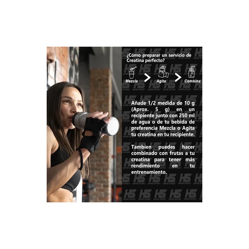 Creatina Hs Black Monohidratada1kg 200servicios