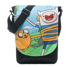 Meroncourt Adventure Time Finn and Jake Top Loader Messenger Bag (Black)