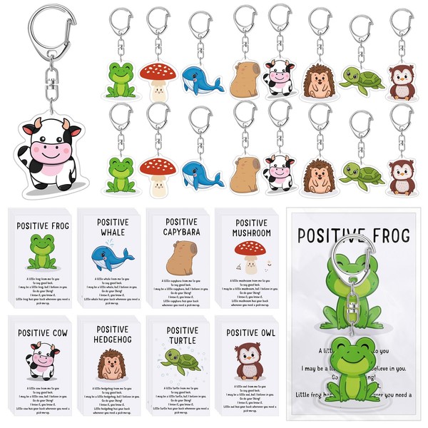 Landical 48 Set Positive Thank You Keychains Gifts Bulk Student