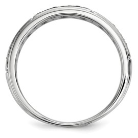 Size 9 Solid 925 Sterling Silver White & Black Diamond Men's Ring (6mm) (1/8ct.)