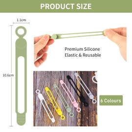 Lahviuu Cable Straps 18pcs Reusable Cable Ties Cord Organizer Cable Tidy Cable Management Organizer,Elastic Ties Cable Clips for Home, Office, Kitchen, School