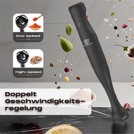 SUPERLEX 350 W Hand Blender with Stainless Steel Blade - Compact Purée Stick, 2 Speeds, Quiet (<75 dB) - Ideal for Small Kitchens