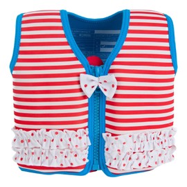 Konfidence Jacket - Premium Swim Vest for Kids (Ages 1.5-7yrs) | Adjustable Buoyancy | UKCA & CE Compliant | Swim School Approved | 25+ Years’ Experience | UK Company (Martha Red Stripe, Medium)