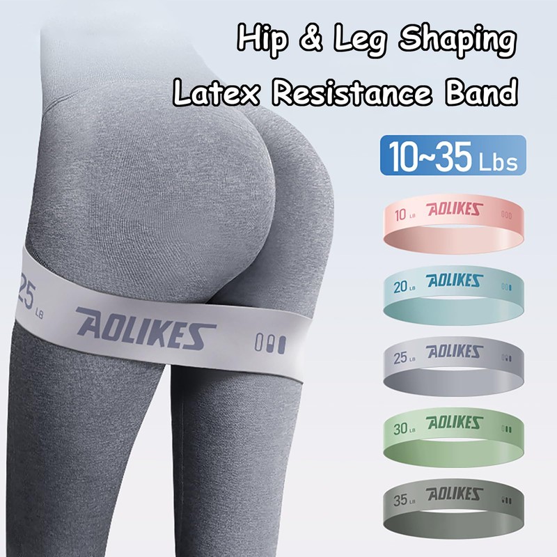 Taoluwin 5Pcs Resistance Bands Set, 10-35LB Exercise Bands with 5