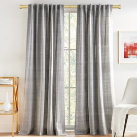 OLV 2 Pack Gold Curtain Rods for Windows 66 to 120 Inch, 1'' Modern Easy Install Adjustable Curtain Rod with End Cap Design, Heavy Duty Single Decorative Drapery Pole for Living Room, Bedroom, Kitchen