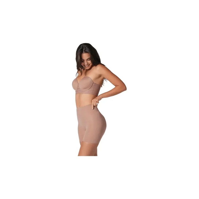 Leonisa Short De Control Moderado Almohadillas Removibles Color Marrón Talla
