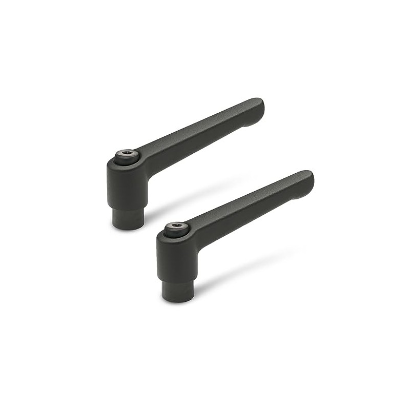 Ganter Normelemente Adjustable clamping lever with threaded bushing, GN 300-30-M3-SW,