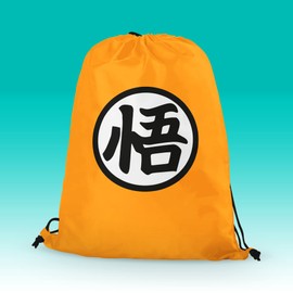 Orange Goku Drawstring Bag - Japanese Anime Kakarot TV Cartoon Manga Gym Football Swimming Dance Back to School Nursery Primary Backpack Gift Present (Orange)