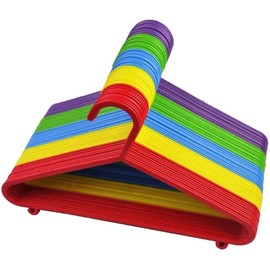 DIVCHI 20 Pack Children's Hanger Plastic Tubular Kids Hangers Non Slip Clothes Hanger Multicolour for Kids Babies