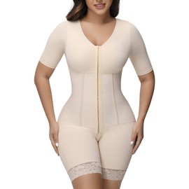 M MYODRESS Fajas Colombianas Moldeadoras Post Surgery Tummy Tuck Compression Garment Faja Body Shaper Tummy Control Stage 2 Faja Full Body Waist Trainer for Women with Butt Lifting & Arm Sleeves