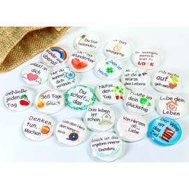 Pack of 22 Fridge Magnets with German Sayings, Decorative Magnets for Office Cabinets, Whiteboards, Photos, Beautiful Decorative Magnets for Home Decorating