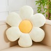 Kcvvcr White Yellow Flower Throw Pillow, Soft 14.9" Floral Plush