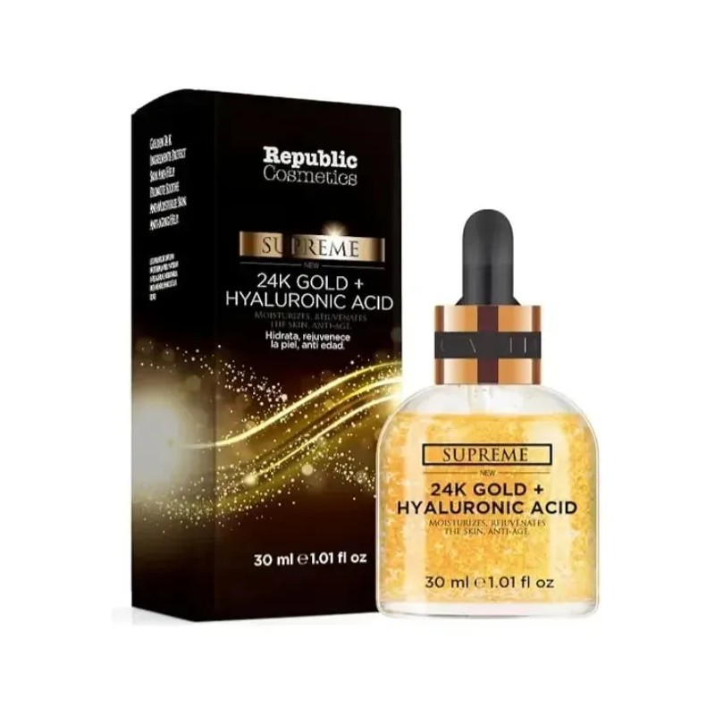 Sérum oro 24 K + ácido hialurónico 30 ml, hidratación