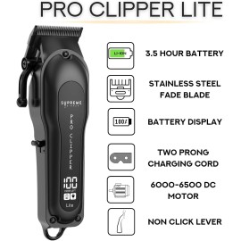 Supreme Trimmer Pro Clipper Lite w/ Fade Blade, Comb & Scissors | STC5000 Black