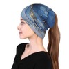 Abstract Blue Golden Marble Slouchy Beanie Hat Chemo Beanies Skull