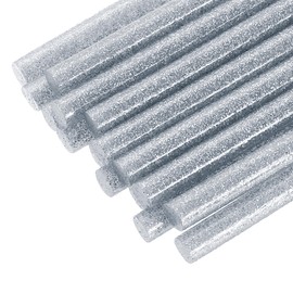sourcing map 24 Pcs Mini Hot Glue Sticks, 0.28" Dia x 3.94" Long EVA Glue Gun Sticks, Flash Silver Mini Hot Melt Glue Sticks for DIY Craft Sticky Projects
