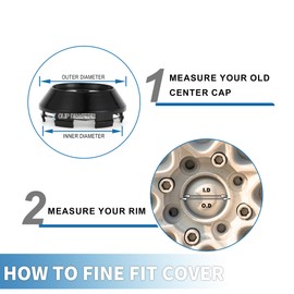 A ABSOPRO Universal Wheel Centre Hub Cap Durable 68 mm 2.68 Inch Outside Diameter Vehicle Hub Covers Car Accessories Automotive Plastic Black