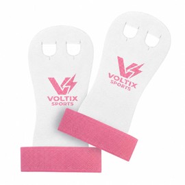 VOLTIX SPORTS Gymnastics Hand Grips Adjustable Wrist Support Gloves for Bars, Pull-Ups, Kettlebells, CrossFit & Gym Workouts - Pack of 2 (Without Sweatbands)-Small