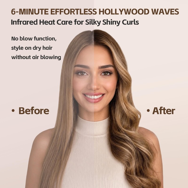 1.75" Infrared Thermal Round Brush, Anti-Frizz Curling Iron