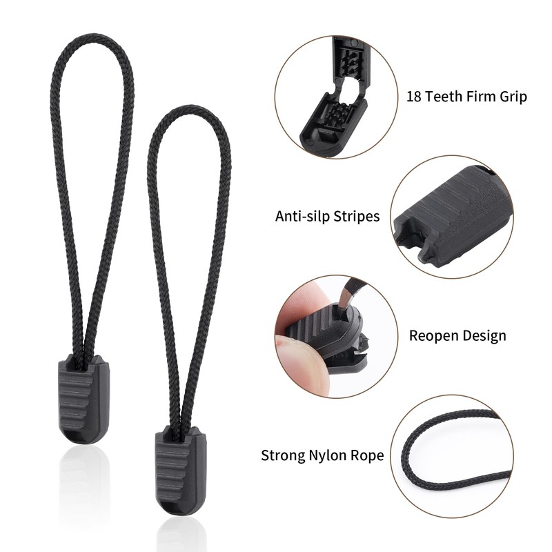 12 Pack Zipper Pull Replacement Zipper Pull Tabs Cord Ends