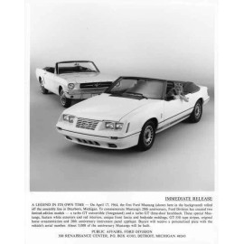 1984 Ford Mustang Turbo GT Convertible and First 1964 Mustang Press Photo 0382