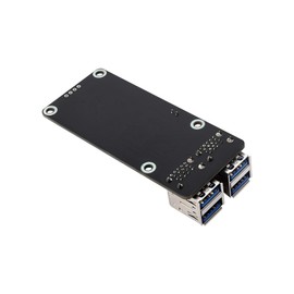 PCIe to 4-Ch USB 3.2 Gen1 Board (C) for Raspberry Pi 5, High-Speed USB 3.2 Gen1 Up to 5Gbps Transmission Speed, Driver No Need, Plug and Play for Raspberry Pi 5 PCIe Adapter