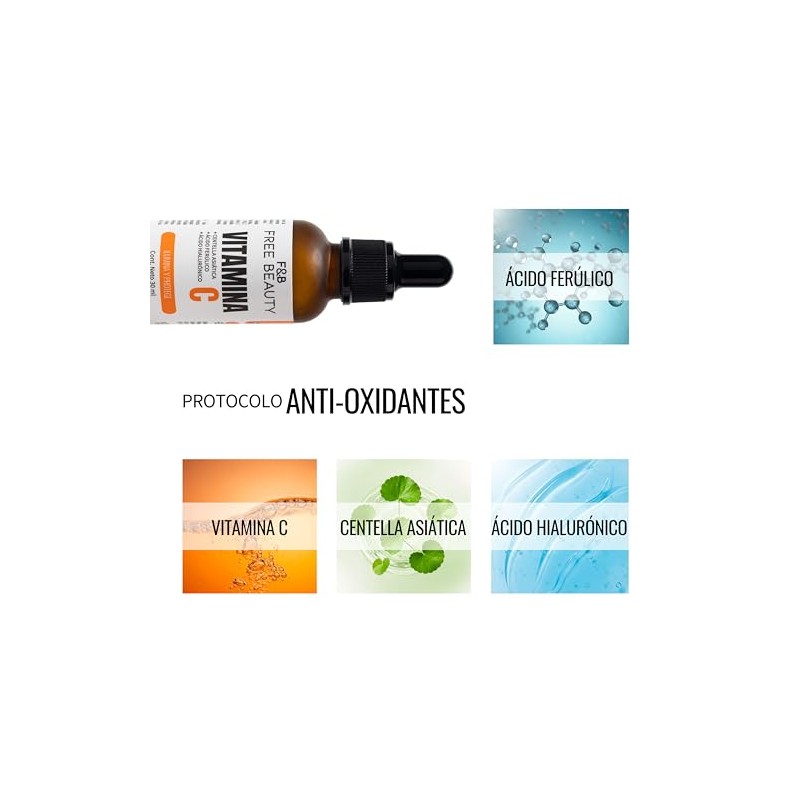 SERUM VITAMINA C + CENTELLA ASIÁTICA + ÁCIDO FERÚLICO +