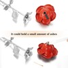 abooxiu Rose Flower Keepsake Urn for Ashes Memorial Small Stainless