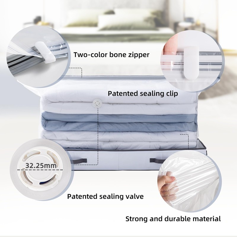 TAILI Under Bed Jumbo Vacuum Seal Storage Bags for Comforters