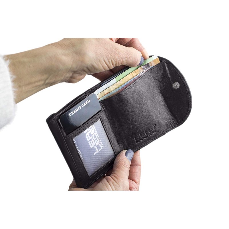 Mini Wallet LEAS in Real Leather, Brown - Mini Edition,