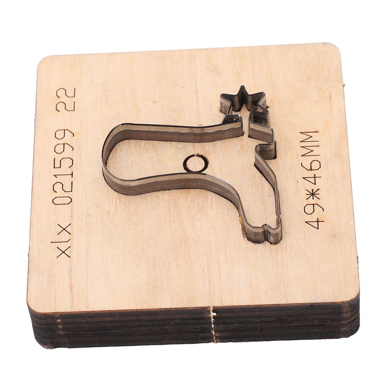 Leather Punching Die Shoe Shaped Alloy Steel Blade Birch Base