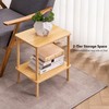 Apicizon 2 Tier End Table, Boho Side Table with Storage