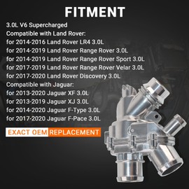 XUNUOPARTS 3.0L V6 Aluminum Thermostat Assembly Compatible with 2014-2016 Land Rover LR4 2014-2019 Land Rover Range Rover 2013-2020 Jaguar XF Replace# LR062498 AJ814048