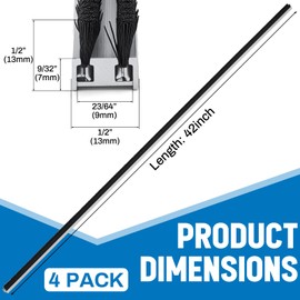 Pushglossy 4 Packs 42 Inch Commercial Door Weather Stripping 1/2 W x 9/32 H Astragal Weatherstripping for Commercial Entrance Door Seal