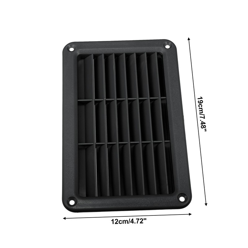 X AUTOHAUX 19X12cm Rectangular Black RV Air Vent Panel Ventilation