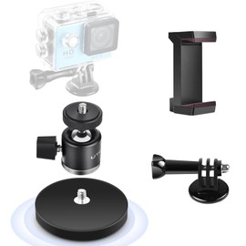 UTEBIT 66mm Magnetic Camera Mount 1/4 Thread, Gopro Magnet Car Screw Mount Set Black