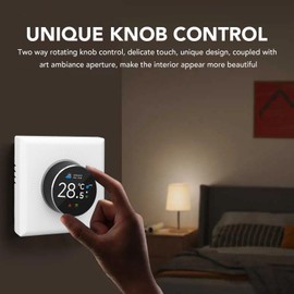 Smart Thermostat, WiFi Programmable Thermostat for Home, Temperature Sensor Knob with Ambient Light, Energy Saving & Easy Installation, Supports App Remote Control