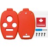 Cutting Not Required – Premium Key Fob Shell Case for Honda Civic, Accord, CRV, Pilot, Fit, Pilot, Ridgeline | Crack-Resistant & Durable | Seamless Fit | Easy DIY Install (Red - 4 Button V3)