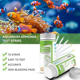 Yiffer 75-Count Ammonia Test Strips for Fish Tank, Freshwater & Saltwater – Accurate Aquarium Water Quality Test Kit for Ponds, Betta, Goldfish, Shrimp – Fast & Accurate