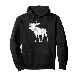 Distressed Moose Shirt Vintage Moose Silhouette Hoodie Pullover Hoodie