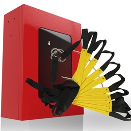 Fire Escape Ladder 2 Story 13ft with Cabinet Storage - Wall Mounted Fire Escape Ladder for Second Storey Homes - Incl. Two Story Ladders & Mounting Anchors Fire Safety Station - Fixed Emergency Tools