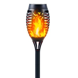 Awethone Solar Torch Light with Flickering Flame, Waterproof Solar Lights Outdoor Decorative, Solar Powered Christmas Decoration (1 Pack)