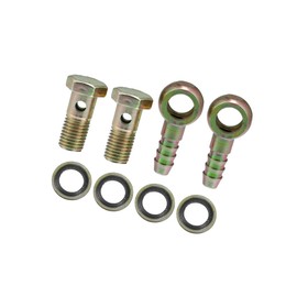 HOPESPANNER Banjo Bolt M12x1.5 10mm Banjo Bolt Hose Barb Fittings Brake Line Fitting Adapter with Copper Washers for Motorcycle Car (Set of 2) Vehicle Components