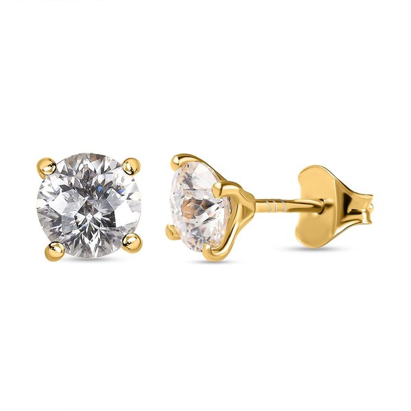 TJC Moissanite Stud Earrings for Women with Push Back in